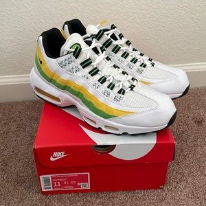 Nike Air Max 95 Essential Size 11 White Green Apple Tour Yellow